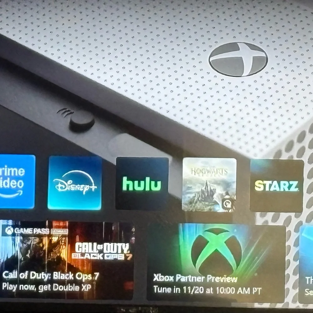 Xbox One Console with cords and controller